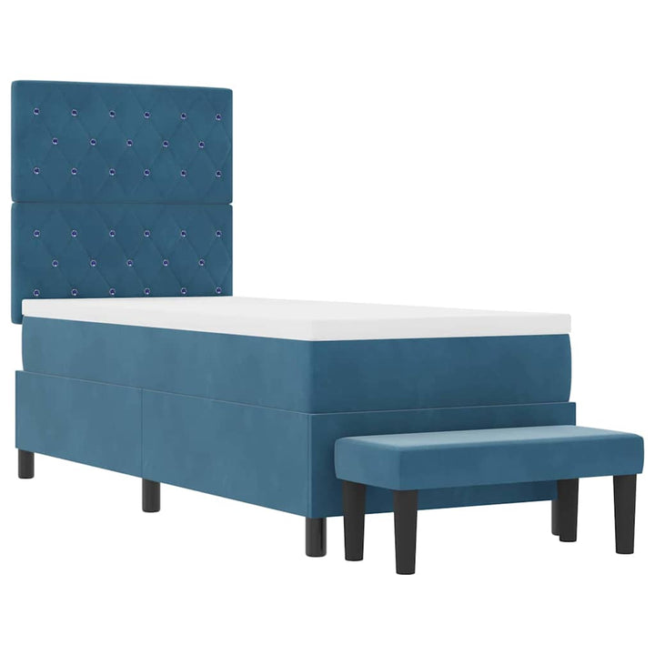 Box spring seng med pude Mørkeblå 200 x 80 cm Fløjl