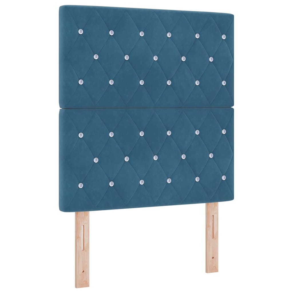 Box spring seng med pude Mørkeblå 200 x 80 cm Fløjl