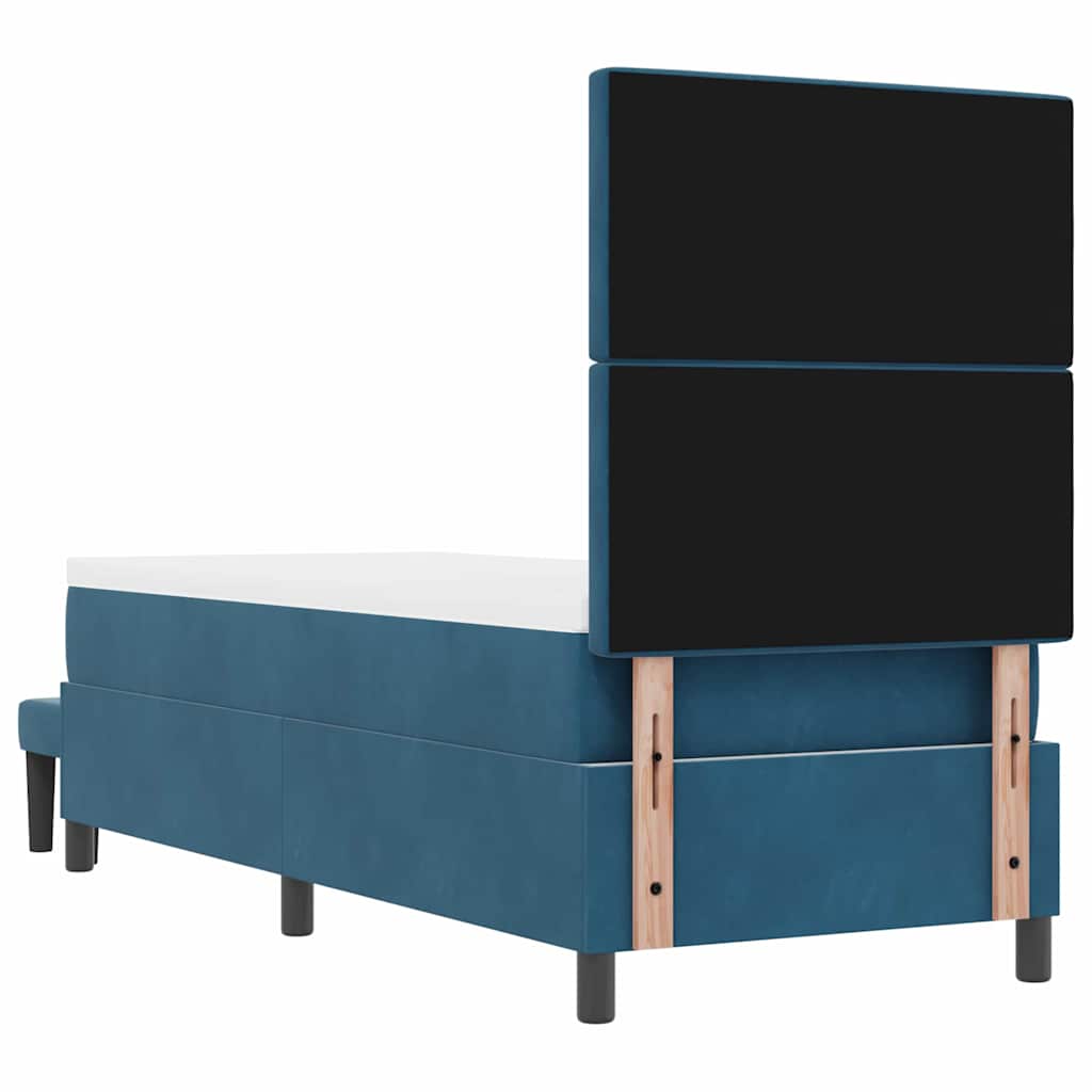 Box spring seng med pude Mørkeblå 200 x 80 cm Fløjl