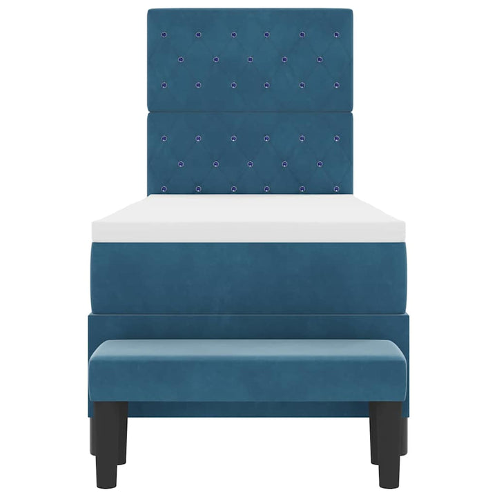 Box spring seng med pude Mørkeblå 200 x 80 cm Fløjl