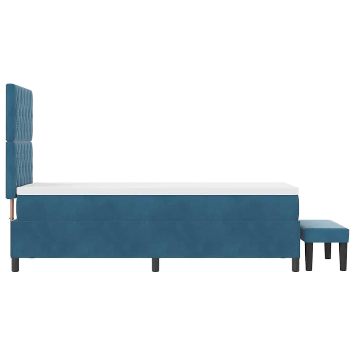 Box spring seng med pude Mørkeblå 200 x 80 cm Fløjl