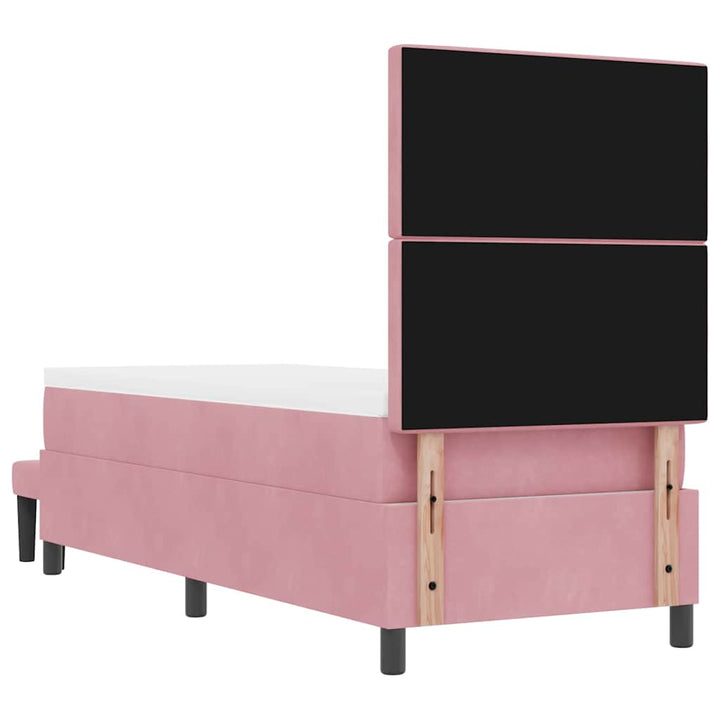 Box spring seng med hovedgærde Lyserød 200 x 80 cm Fløjl