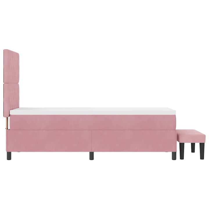 Box spring seng med hovedgærde Lyserød 200 x 80 cm Fløjl