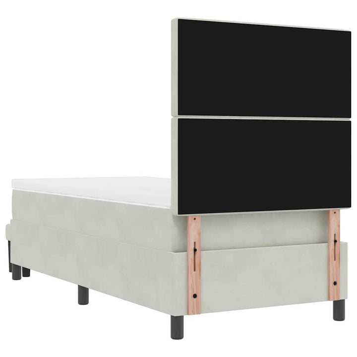Box spring seng med hovedgærde Lysegrå 200 x 100 cm Fløjl