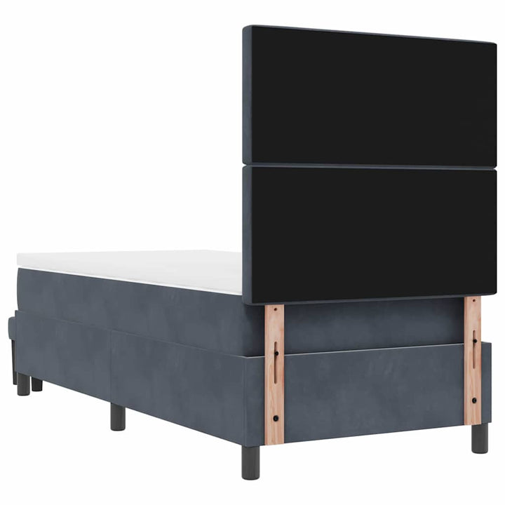 Box spring seng med hovedgærde Mørkegrå 200 x 100 cm Fløjl