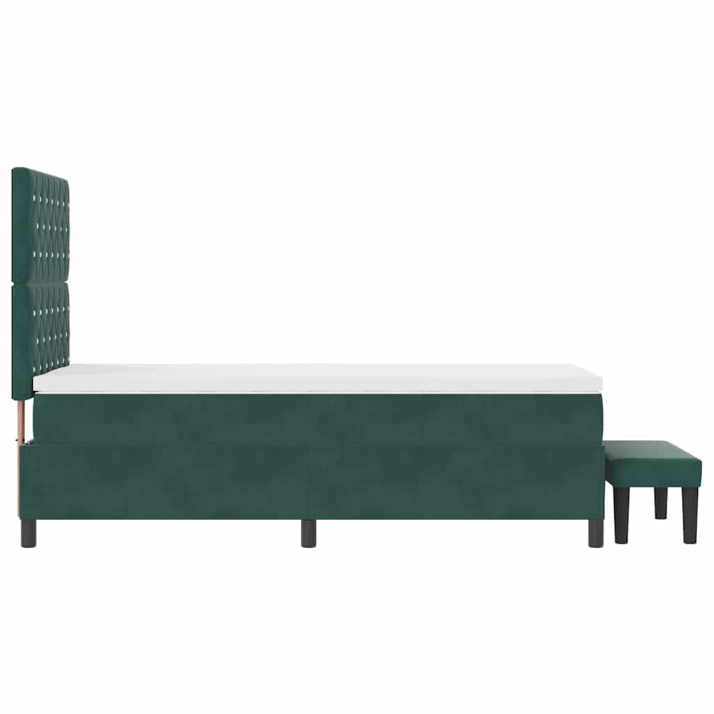 Box spring seng med pude Mørkegrøn 200 x 100 cm Fløjl