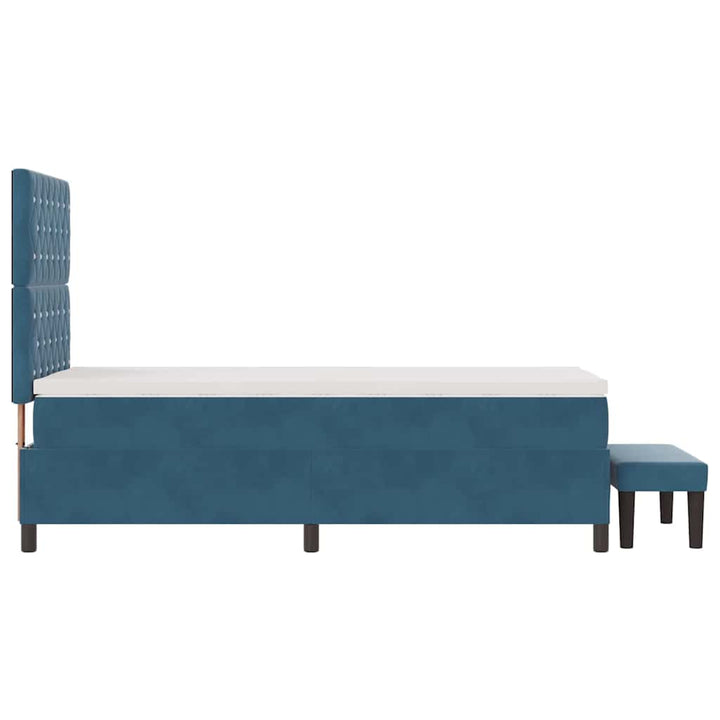 Box spring seng med hovedgærde Mørkeblå 200 x 100 cm Fløjl