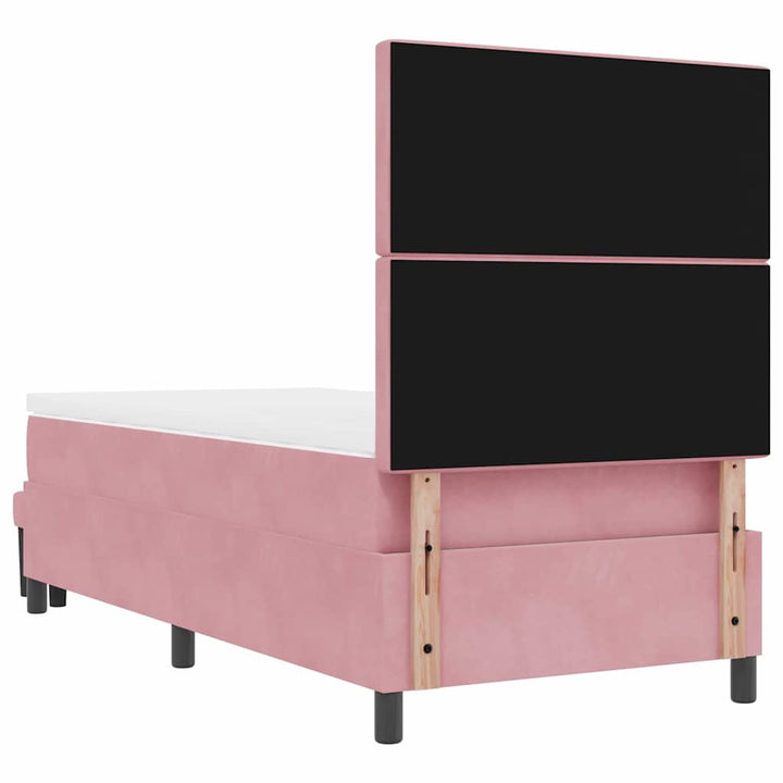 Box spring seng med hovedgærde Lyserød 200 x 100 cm Fløjl