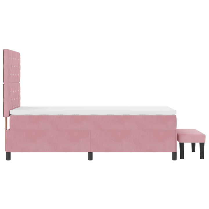 Box spring seng med hovedgærde Lyserød 200 x 100 cm Fløjl