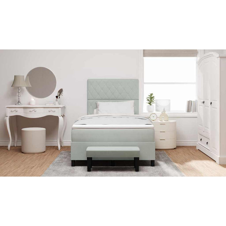 Box spring seng med hovedgærde Lysegrå 190 x 120 cm Fløjl