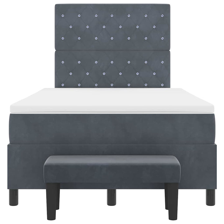 Box spring seng med hovedgærde Mørkegrå 190 x 120 cm Fløjl