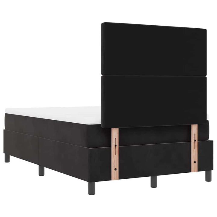 Box spring seng med pude med hovedgærde Sort 190 x 120 cm Fløjl