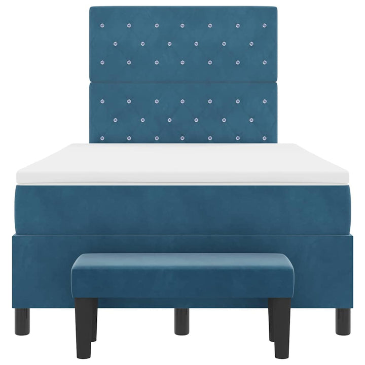 Box spring seng med hovedgærde Mørkeblå 190 x 120 cm Fløjl