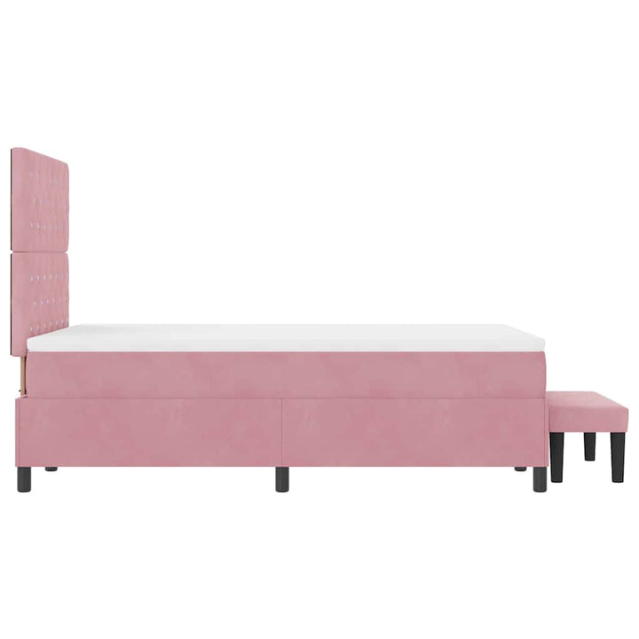 Box spring seng med hovedgærde Lyserød 190 x 120 cm Fløjl