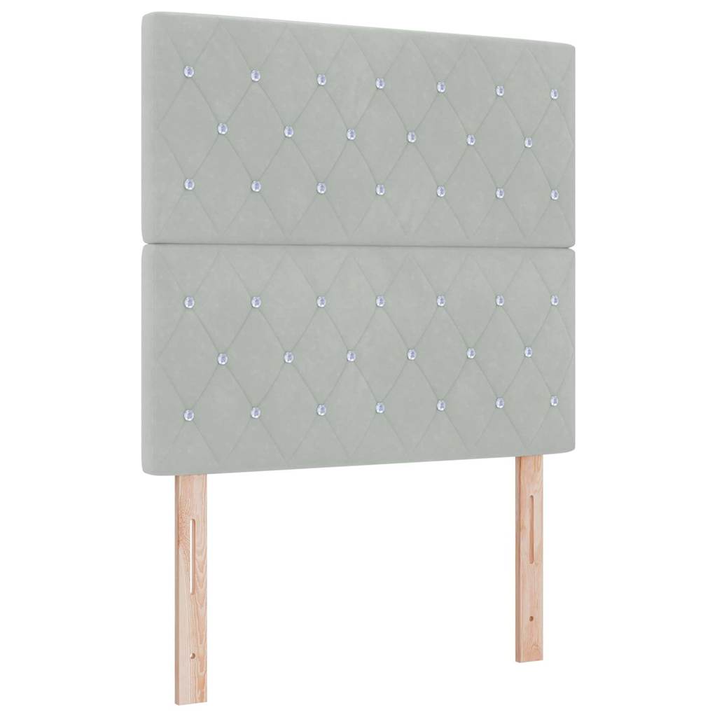 Box spring seng med hovedgærde Lysegrå 200 x 120 cm Fløjl