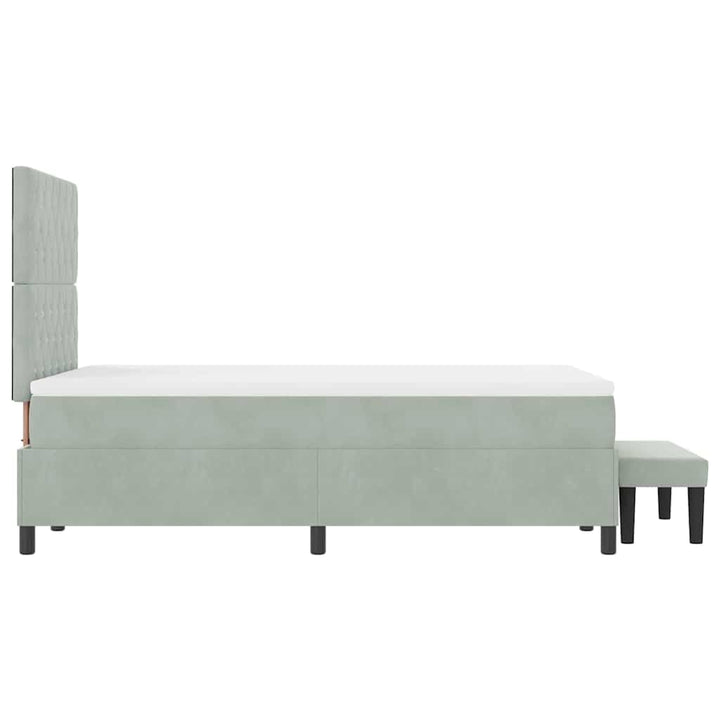 Box spring seng med hovedgærde Lysegrå 200 x 120 cm Fløjl