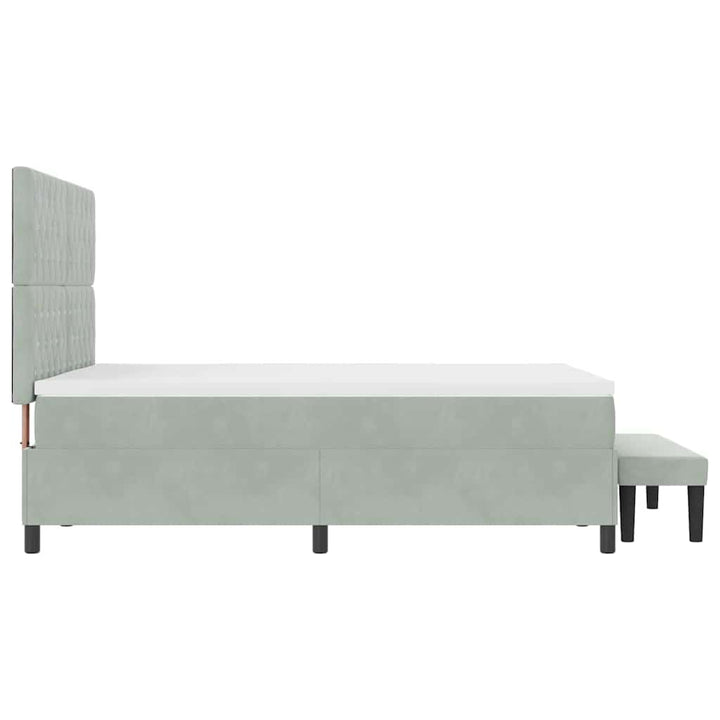 Box spring seng med pude Lysegrå 200 x 140 cm Fløjl