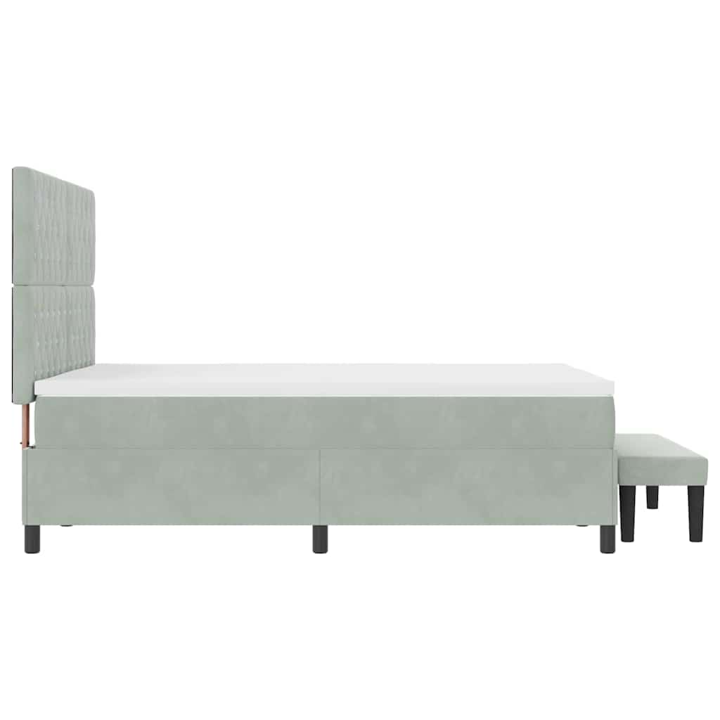Box spring seng med hovedgærde Lysegrå 200 x 160 cm Fløjl