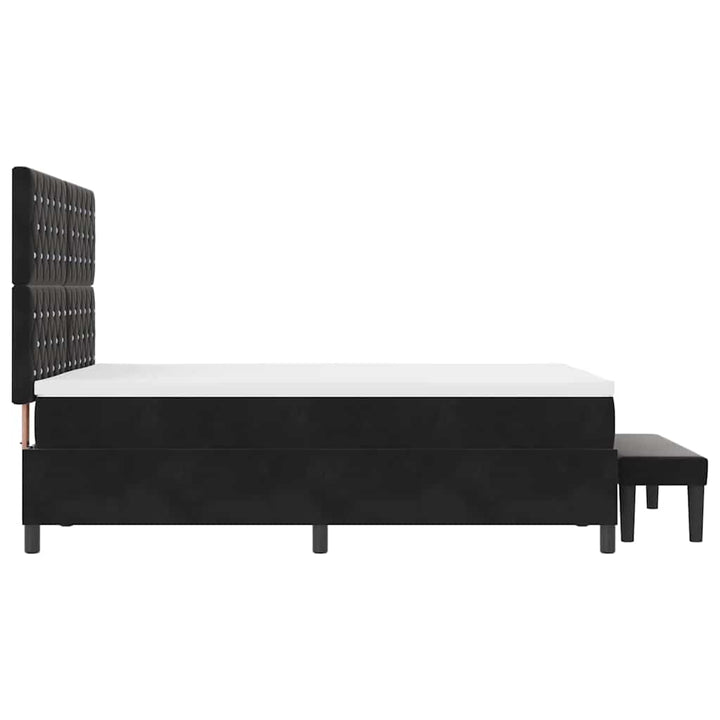 Box spring seng med hovedgærde Sort 200 x 160 cm Fløjl