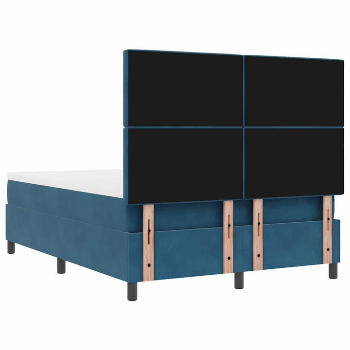 Box spring seng med hovedgærde Mørkeblå 200 x 160 cm Fløjl
