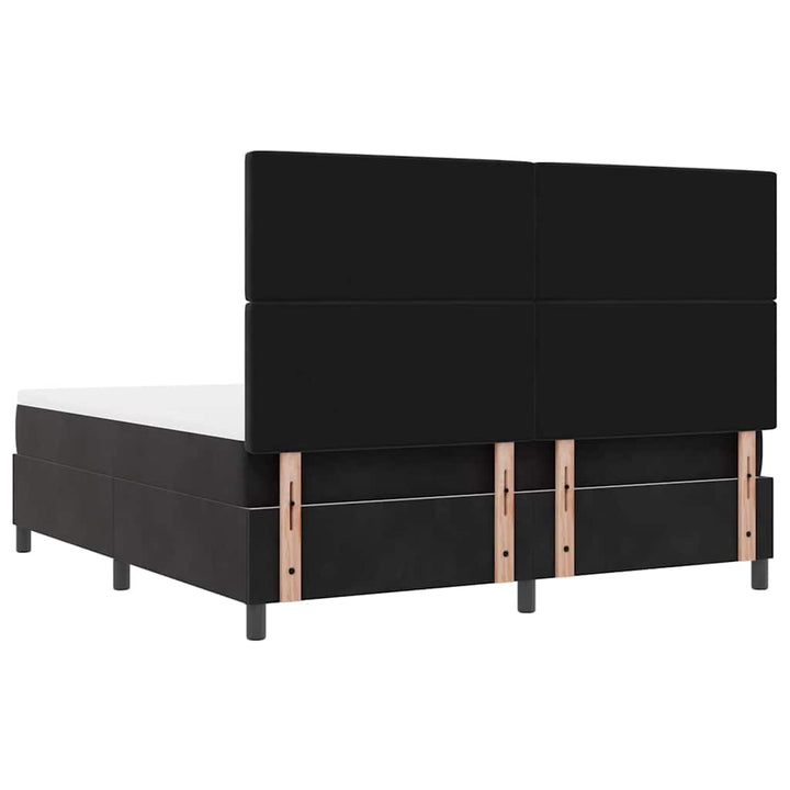 Box spring seng med hovedgærde Sort 200 x 180 cm Fløjl
