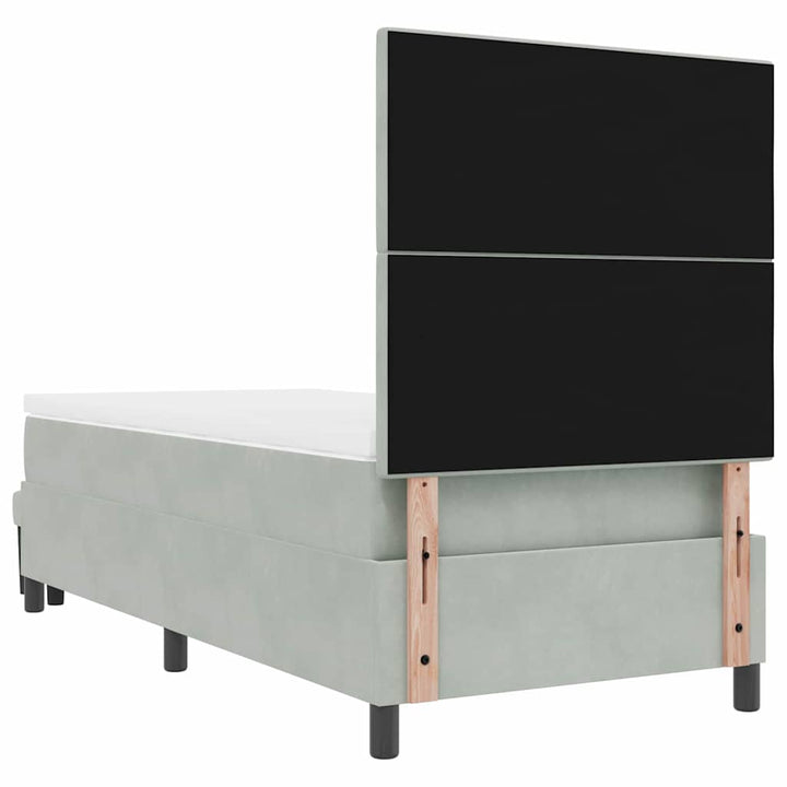 Box spring seng med hovedgærde Lysegrå 200 x 80 cm Fløjl