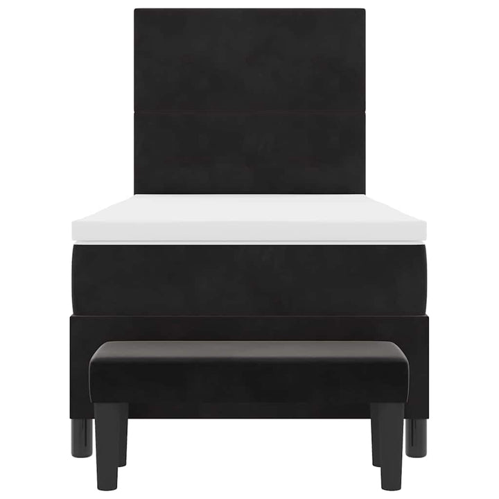 Box spring seng med hovedgærde Sort 200 x 80 cm Fløjl