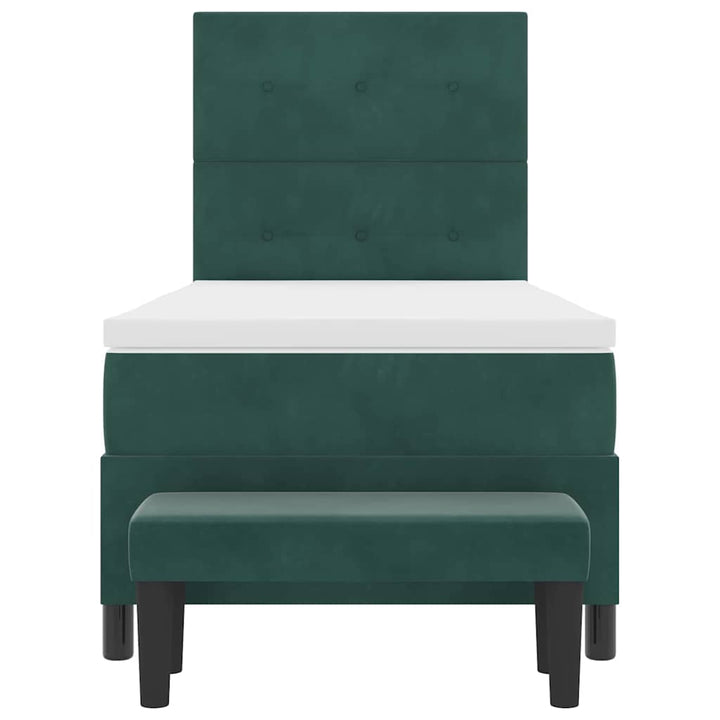 Box spring seng med pude Mørkegrøn 200 x 80 cm Fløjl