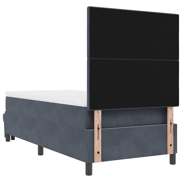Box spring seng med hovedgærde Mørkegrå 190 x 90 cm Fløjl