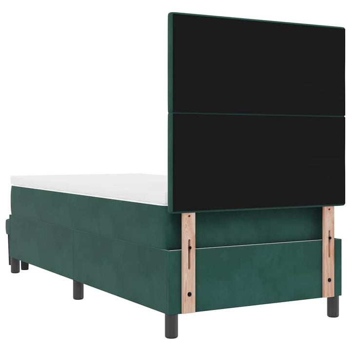 Box spring seng med hovedgærde Mørkegrøn 190 x 90 cm Fløjl
