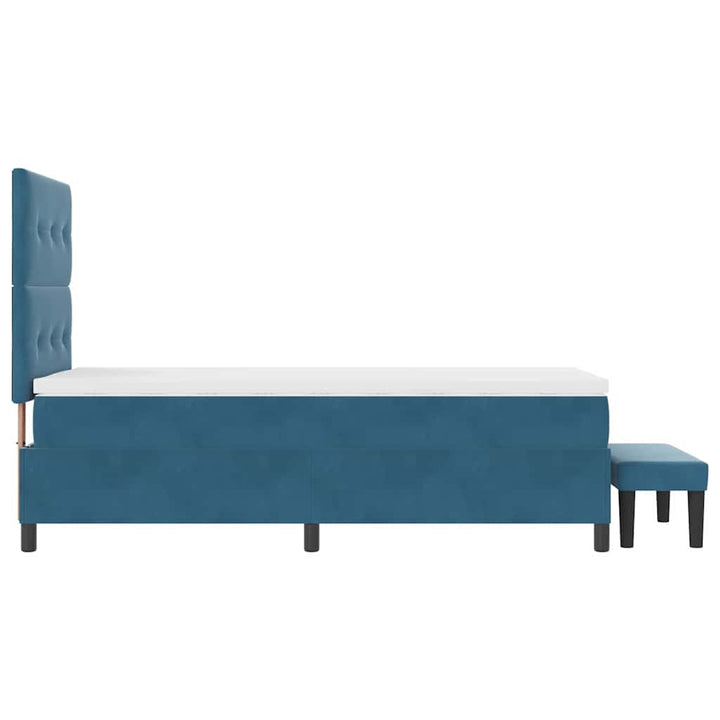 Box spring seng med hovedgærde Mørkeblå 190 x 90 cm Fløjl