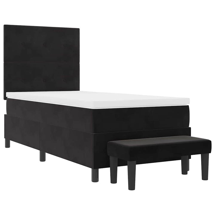 Box spring seng med hovedgærde Sort 200 x 100 cm Fløjl