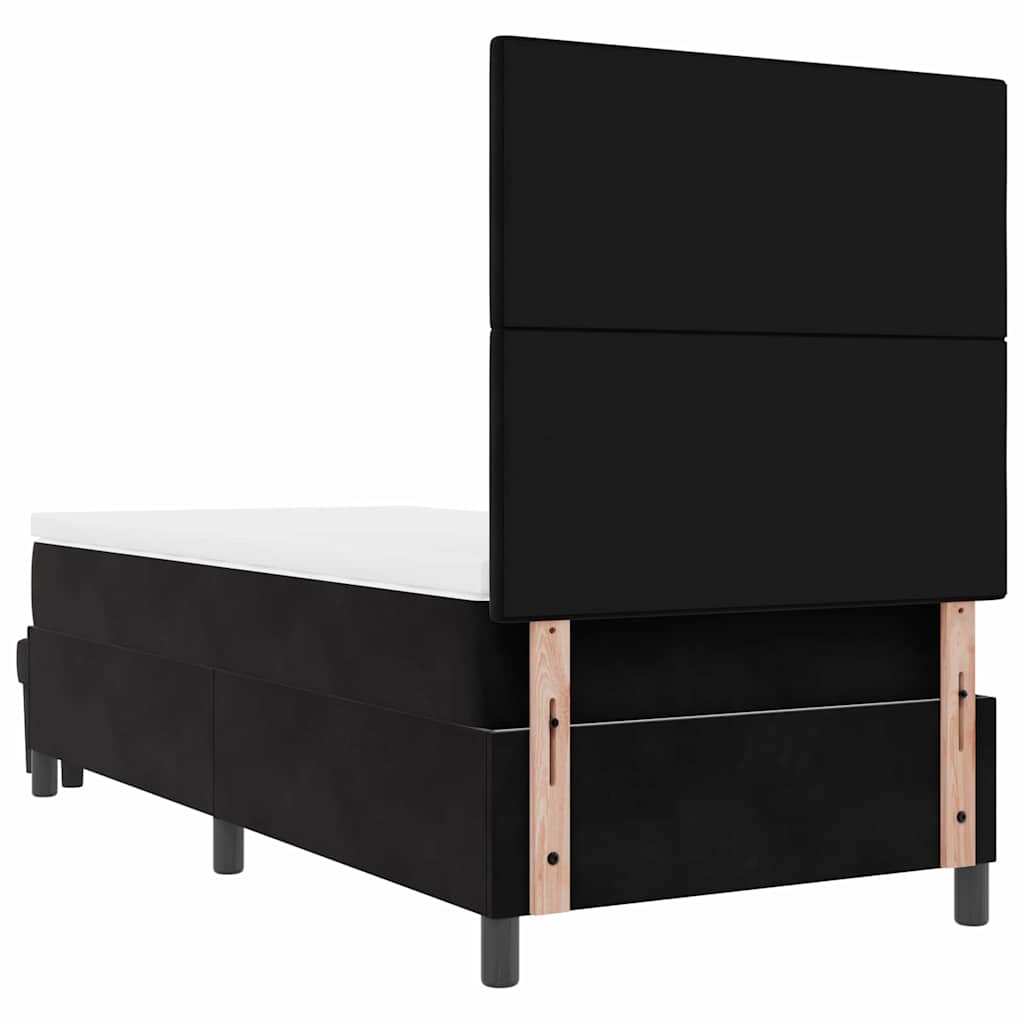 Box spring seng med hovedgærde Sort 200 x 100 cm Fløjl