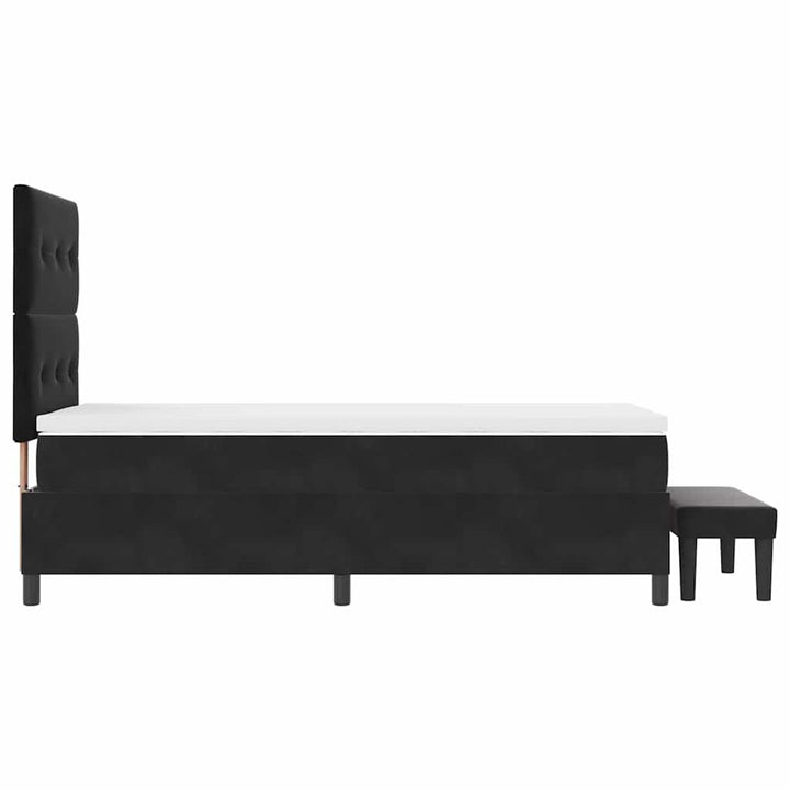 Box spring seng med hovedgærde Sort 200 x 100 cm Fløjl