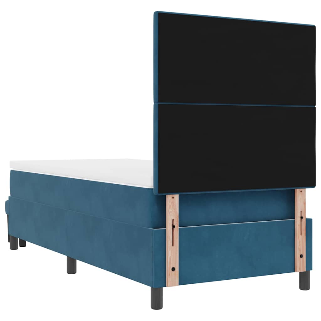 Box spring seng med pude Mørkeblå 200 x 100 cm Fløjl