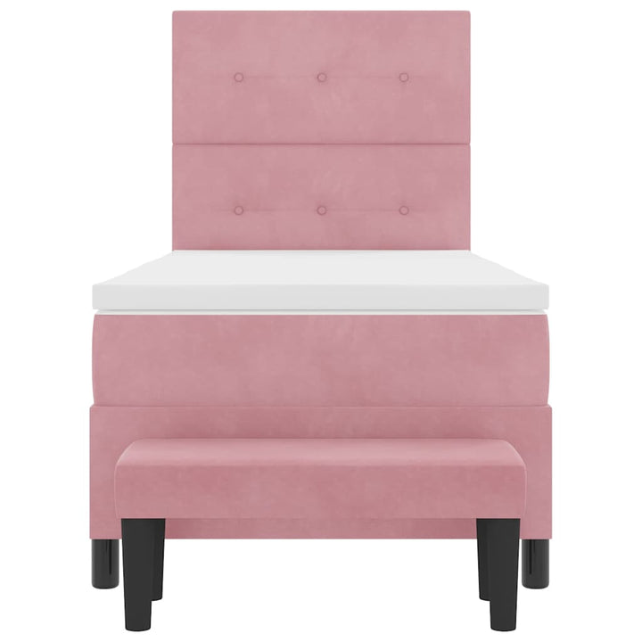 Box spring seng med hovedgærde Lyserød 200 x 100 cm Fløjl