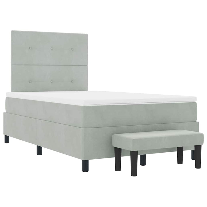 Box spring seng med hovedgærde Lysegrå 190 x 120 cm Fløjl