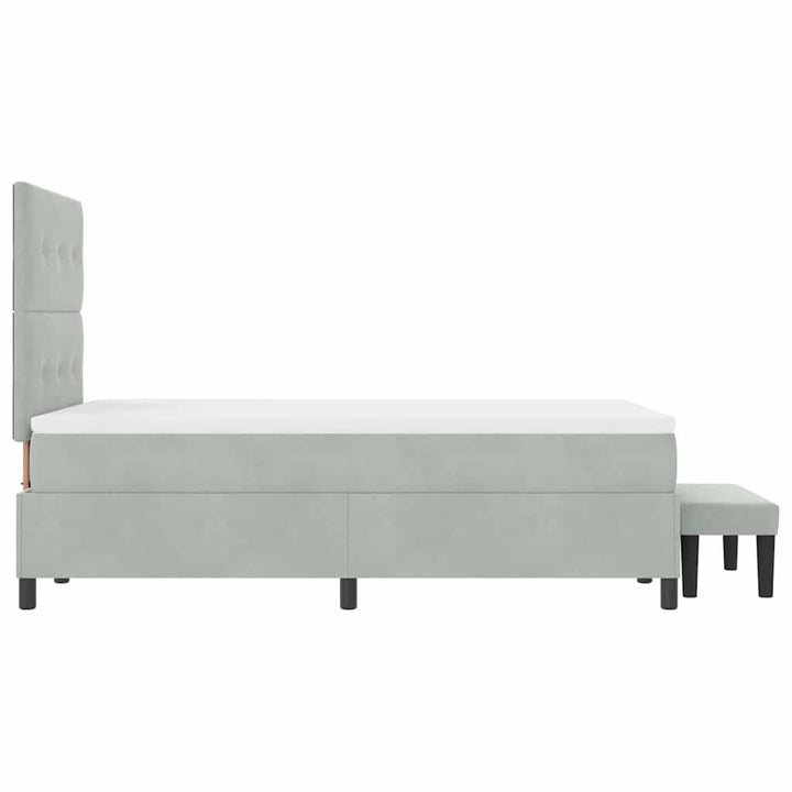 Box spring seng med hovedgærde Lysegrå 190 x 120 cm Fløjl