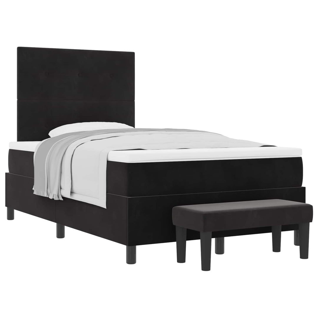 Box spring seng med hovedgærde Sort 190 x 120 cm Fløjl