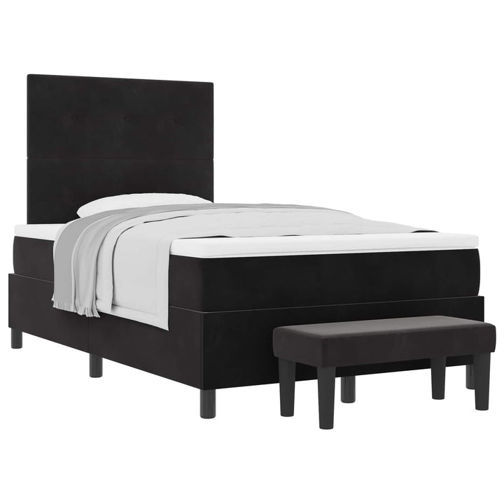 Box spring seng med hovedgærde Sort 190 x 120 cm Fløjl
