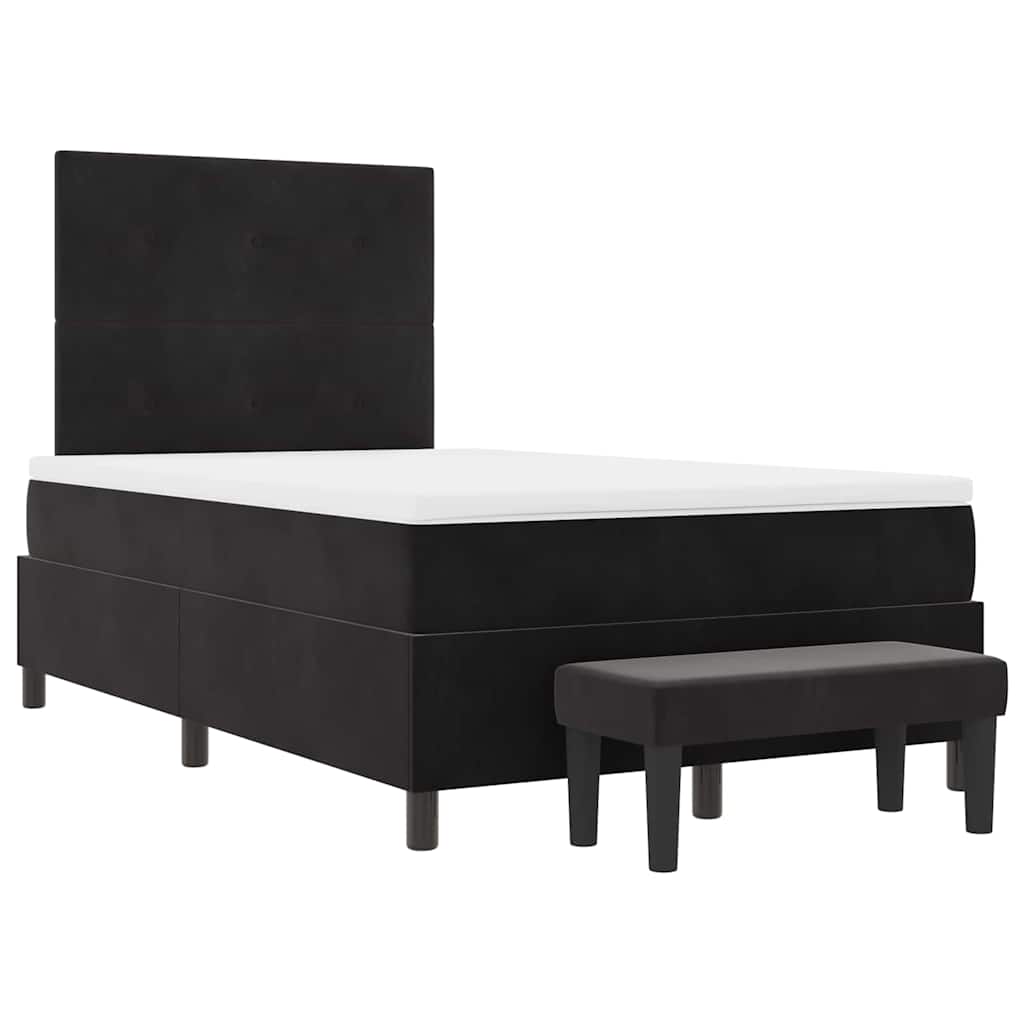 Box spring seng med hovedgærde Sort 190 x 120 cm Fløjl
