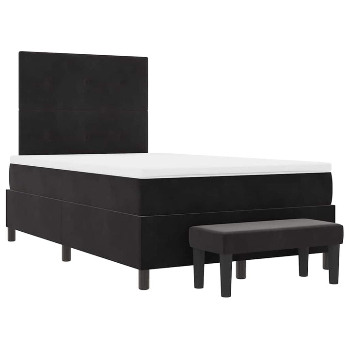 Box spring seng med hovedgærde Sort 190 x 120 cm Fløjl