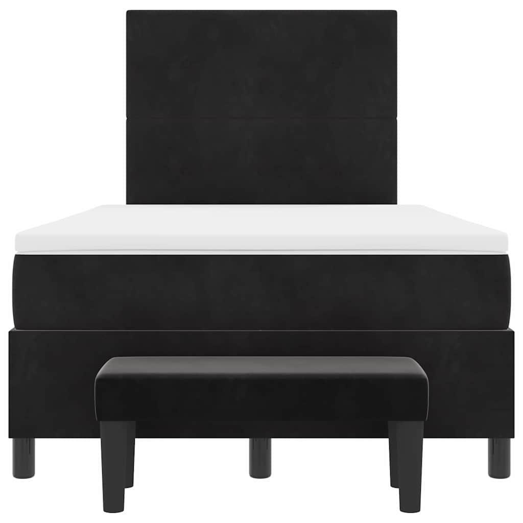 Box spring seng med hovedgærde Sort 190 x 120 cm Fløjl