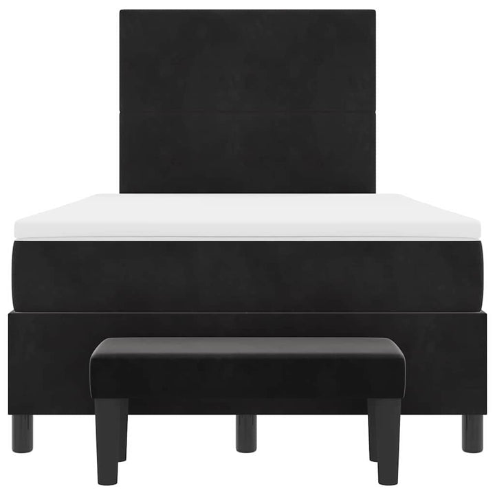 Box spring seng med hovedgærde Sort 190 x 120 cm Fløjl