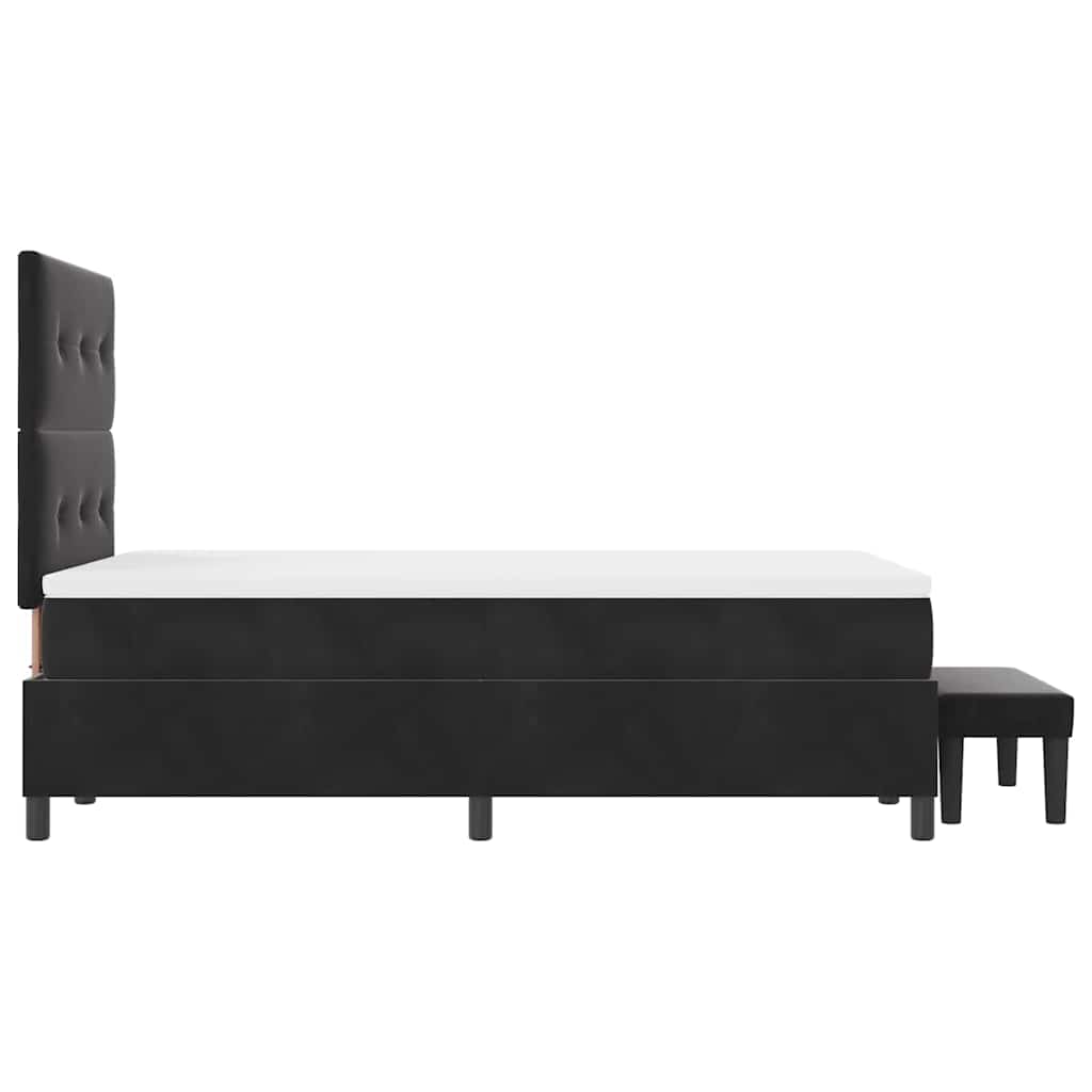Box spring seng med hovedgærde Sort 190 x 120 cm Fløjl