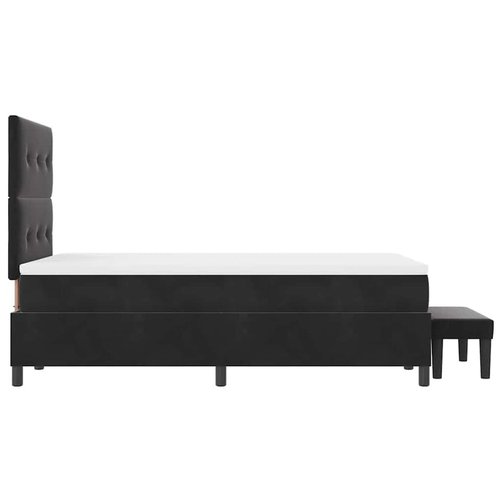 Box spring seng med hovedgærde Sort 190 x 120 cm Fløjl