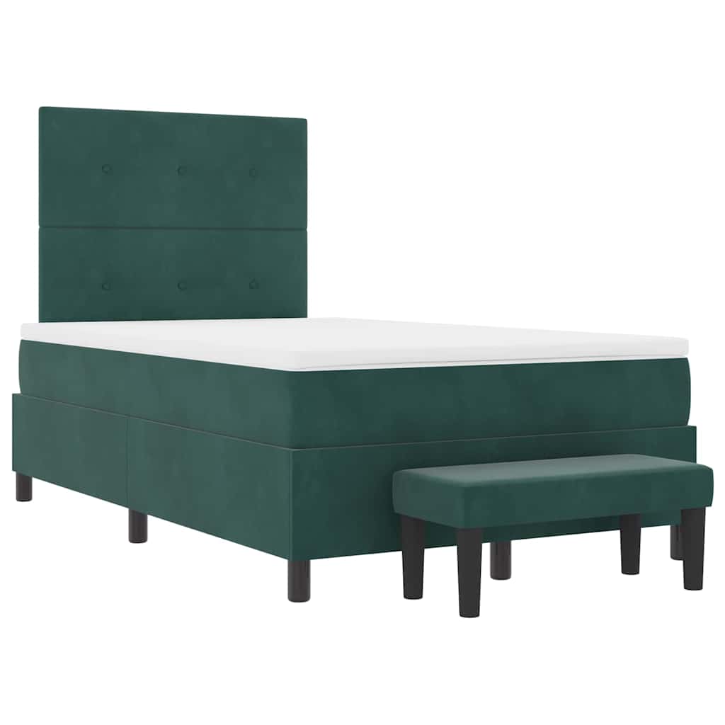 Box spring seng med pude Mørkegrøn 190 x 120 cm Fløjl