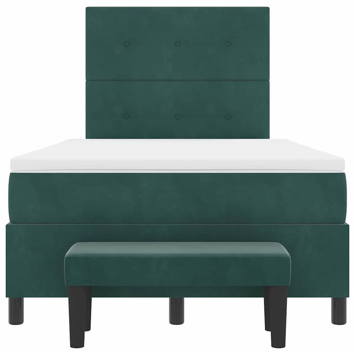 Box spring seng med pude Mørkegrøn 190 x 120 cm Fløjl
