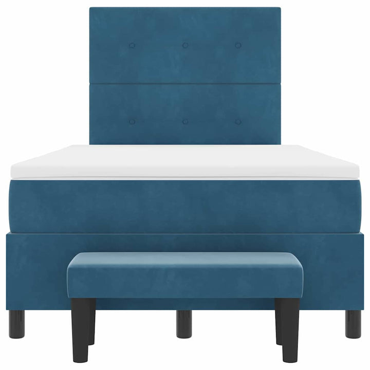 Box spring seng med hovedgærde Mørkeblå 190 x 120 cm Fløjl