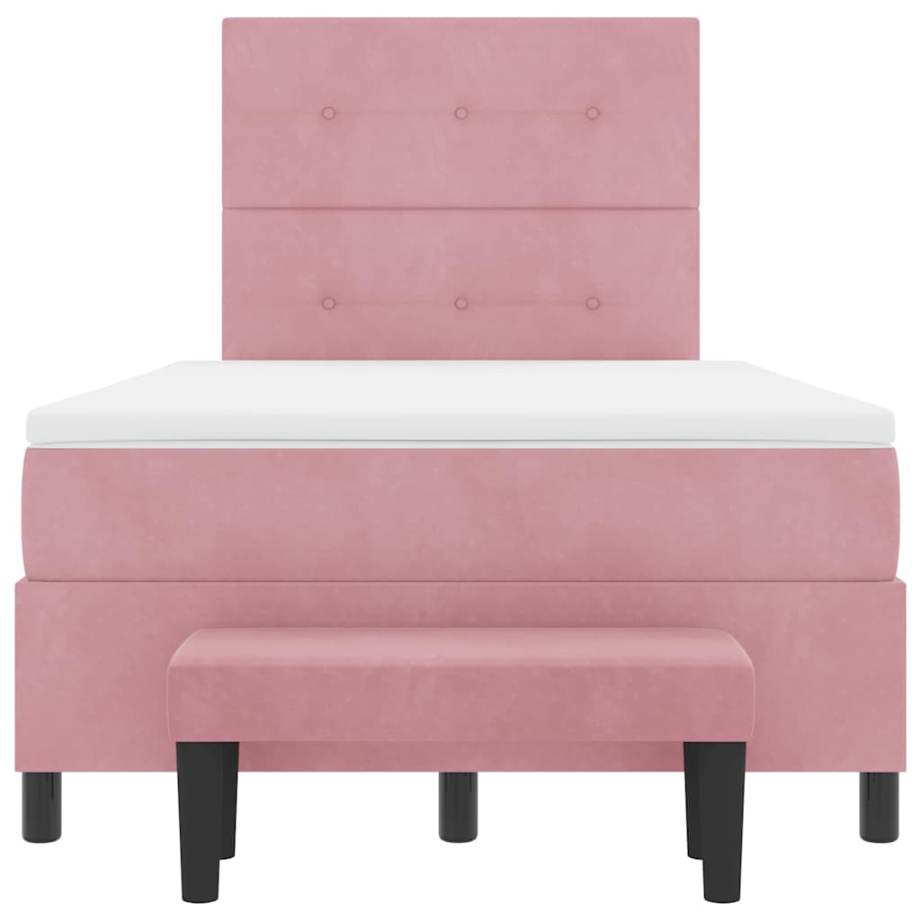 Box spring seng med hovedgærde Lyserød 190 x 120 cm Fløjl